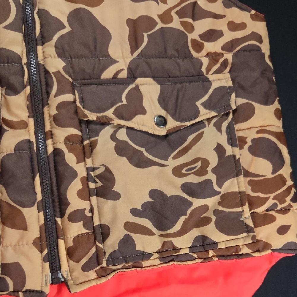 Duck Camouflage Reversible Vest with Orange Lining Size Medium - Picture 4 of 6